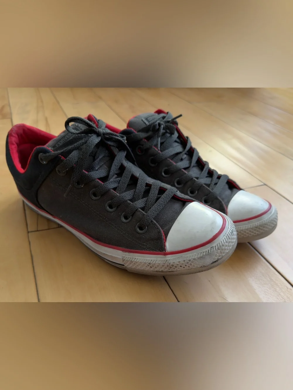 Converse Men’s All Star Black Canvas Sneakers with Red Lining